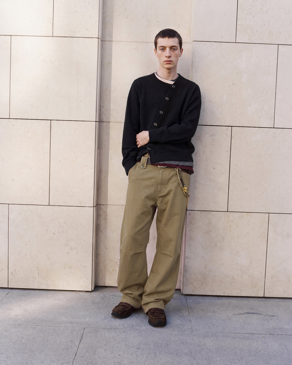 RESTOCK] LAYERED CARDIGAN atb1433m(BLACK) – Andersson Bell