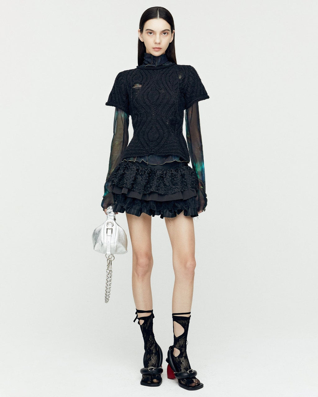 【ANDERSSON BELL】 Net Damage Sleeveless /追跡付 NET DAMAGED SLEEVELESS atb1328m(BLACK/ECRU) – Andersson Bell