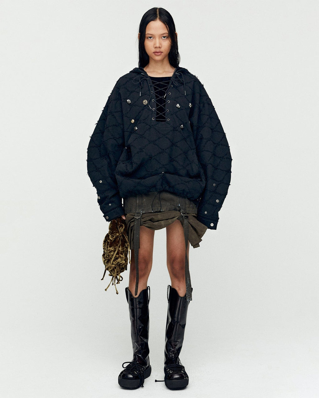 [Andersson Bell] LACE-UP ANORAK HOODIE★韓国人気 andersson-bell-lace-up-anorak-