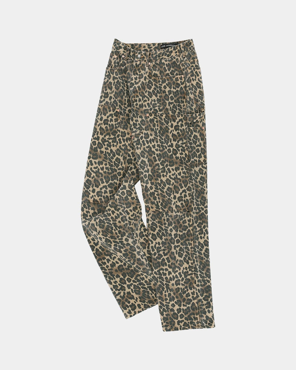 デニム・ジーパン ANDERSSON BELL UNISEX LEOPARD CROSS-OVER WIDE JEANS 5SA432 ANDERSSON BELL パンツ UNISEX LEOPARD CROSS-OVER WIDE JEANS
