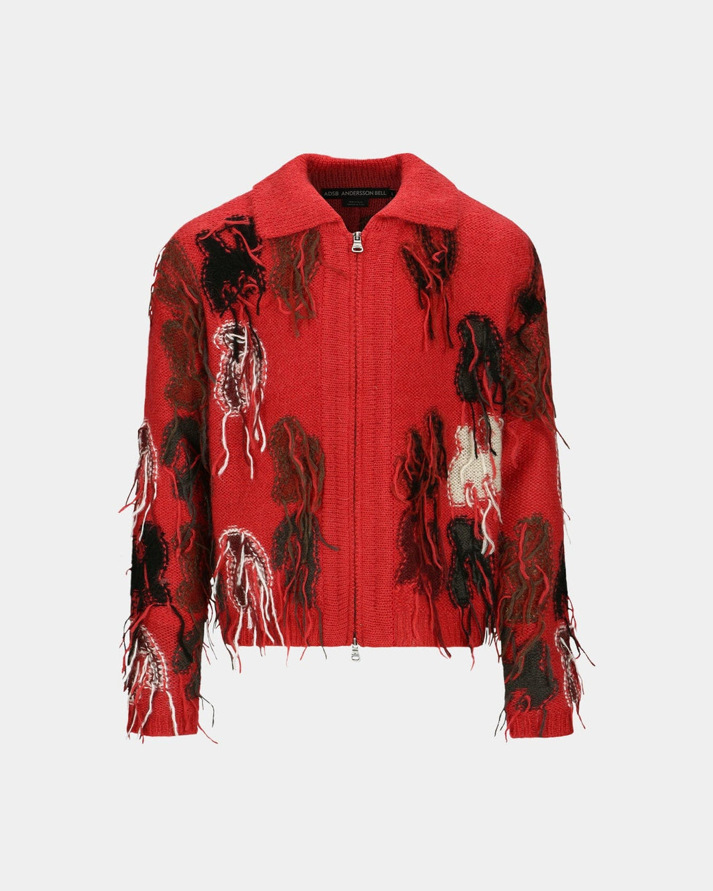 RAINBOW INTARSIA ZIP-UP CARDIGAN atb1154m(RED) – Andersson Bell