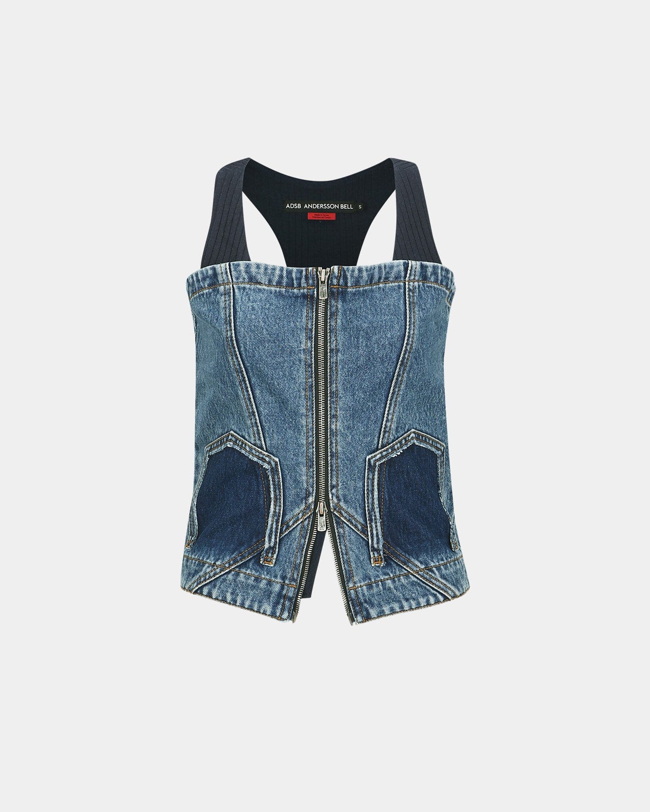 Andersson Bell (WOMEN) COVE DECONSTRUCTED DENIM BUSTIER atb1101w(BLUE)