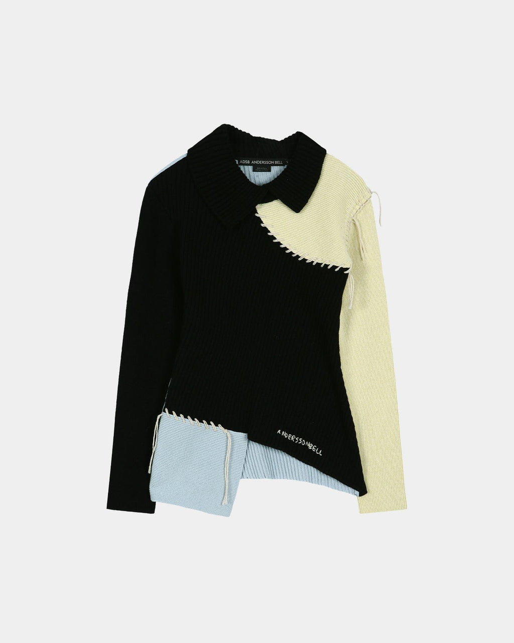 RESTOCK] ASYMMETRIC PANEL COLLAR SWEATER atb1476w(BLACK