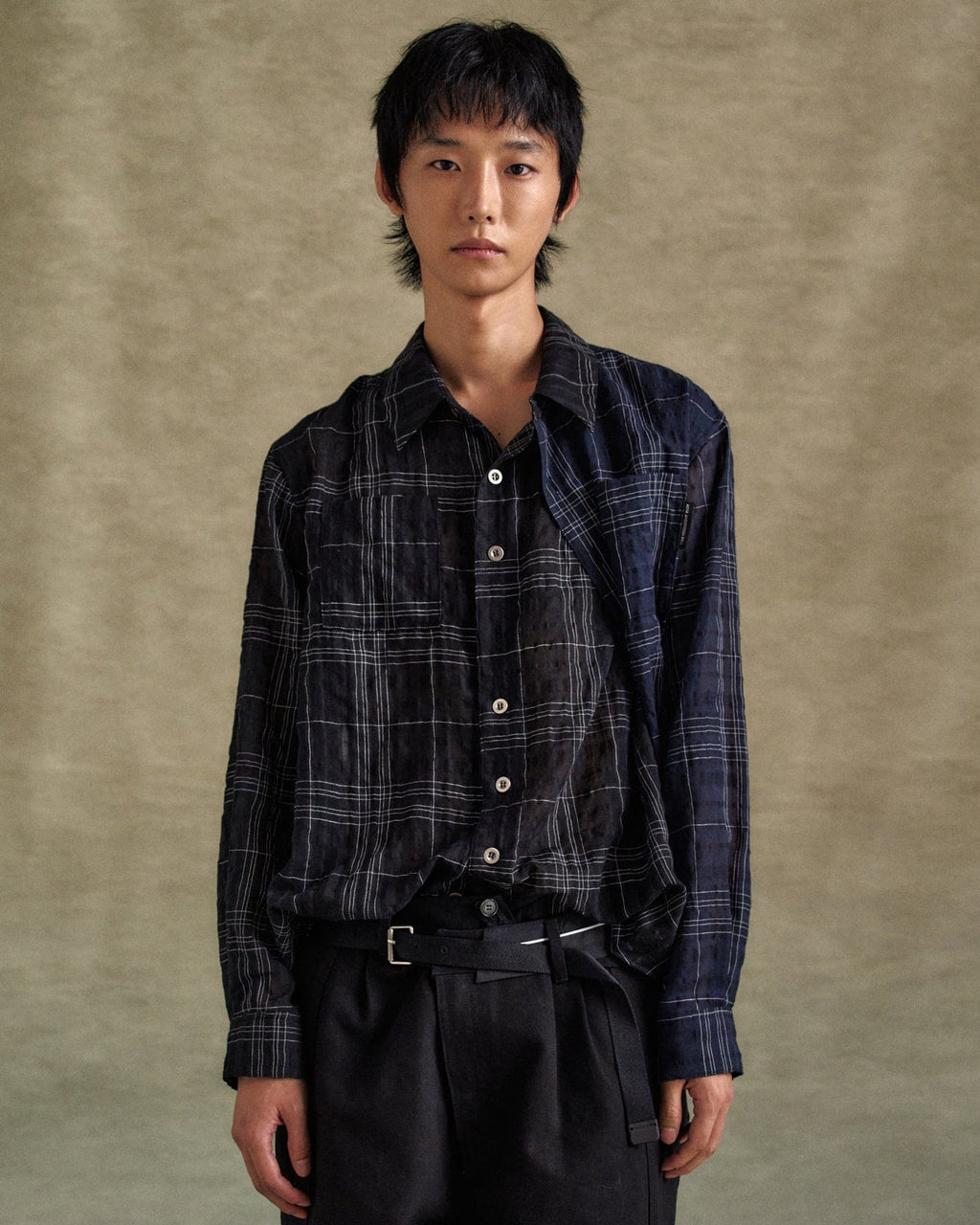シャツ ANDERSSON BELL CHECK LAYERED SHIRTS 5JH958 CHECK LAYERED SHIRTS atb1275m(BLACK) – Andersson Bell