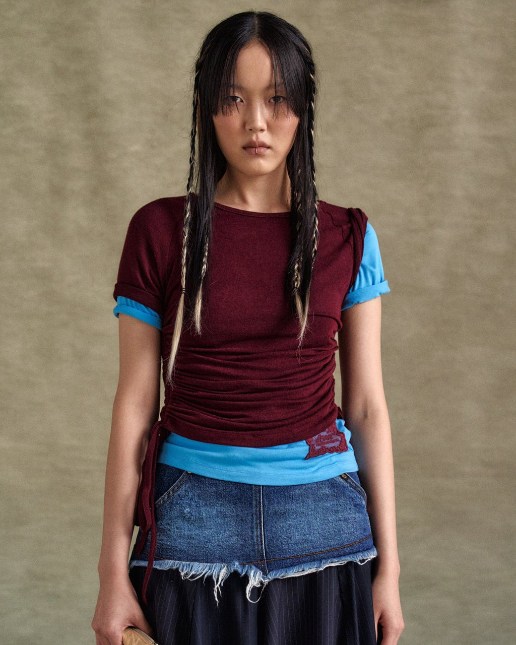 【ANDERSSON BELL】Cindy String Layered T-shirt Sky Blue MUSINSA | ANDERSSON BELL FOR WOMEN Cindy String Layered T