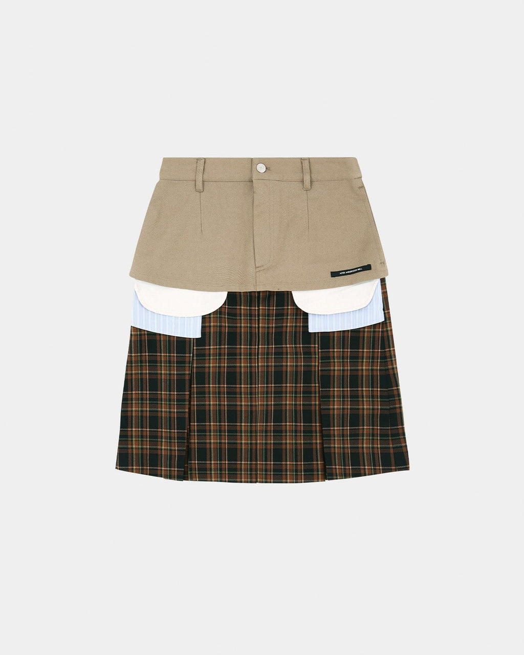 DOUBLE LAYERED PLEATS SKIRT apa885w(BROWN) – Andersson Bell