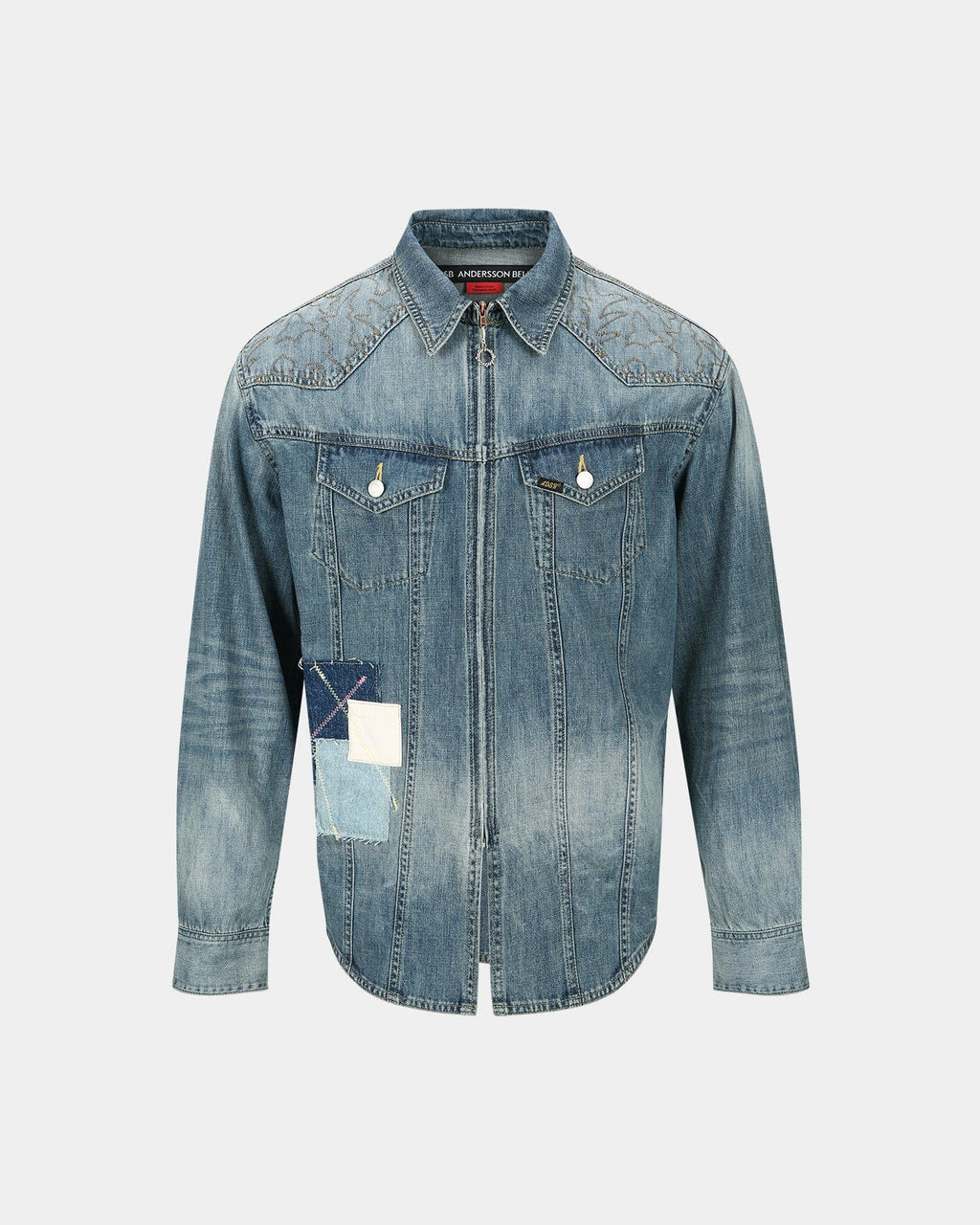 EMBROIDERY PATCHWORK DENIM SHIRTS atb1273m(BLUE) – Andersson Bell