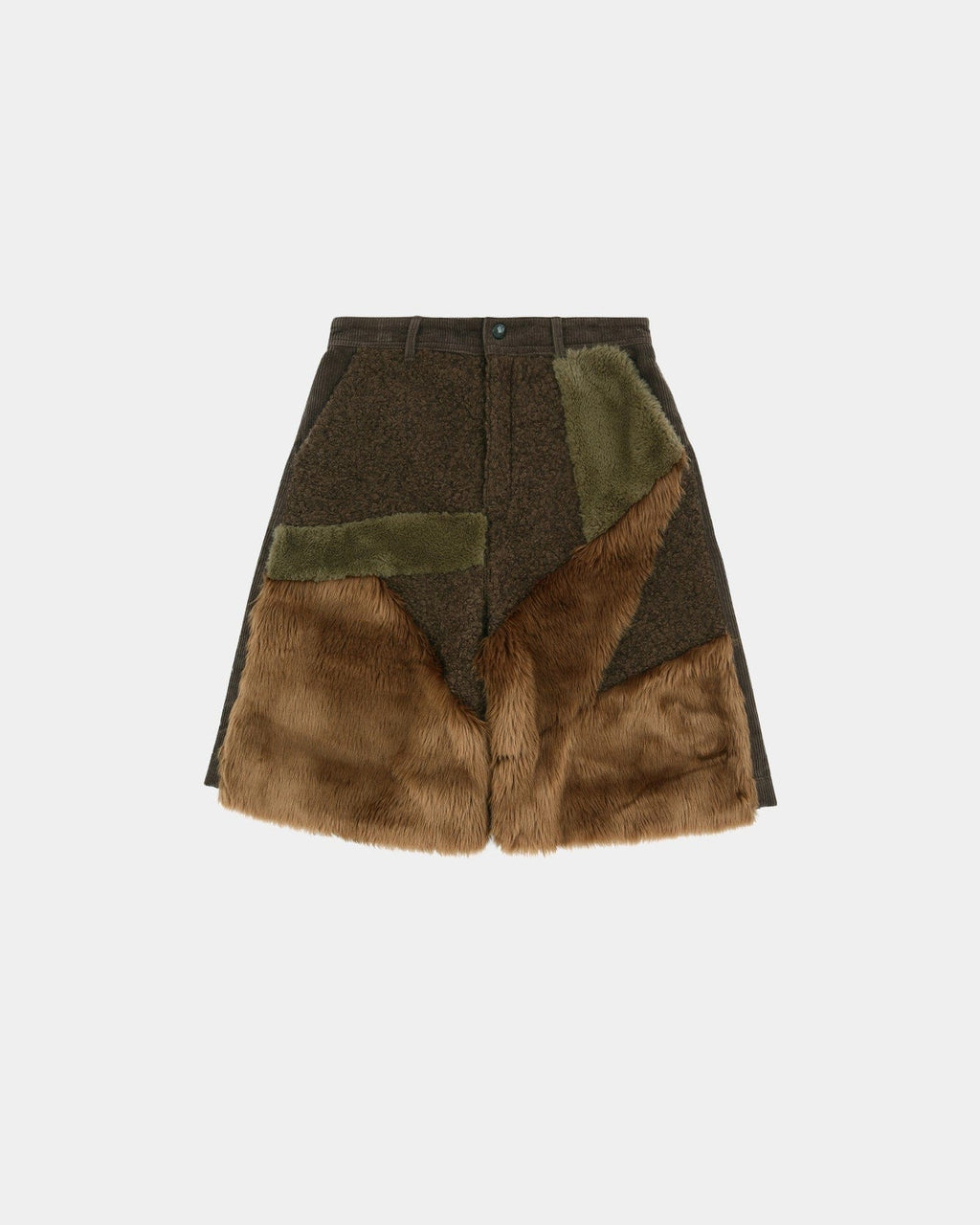 FAUX FUR PATCHWORK SHORTS apa870m(BROWN) – Andersson Bell