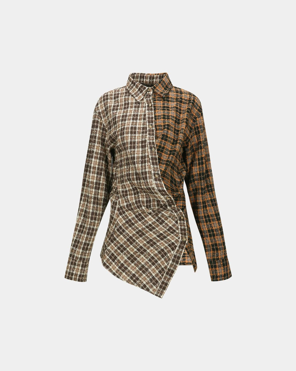 RESTOCK] TWIST CHECK SHIRTS atb1361w(BROWN) – Andersson Bell