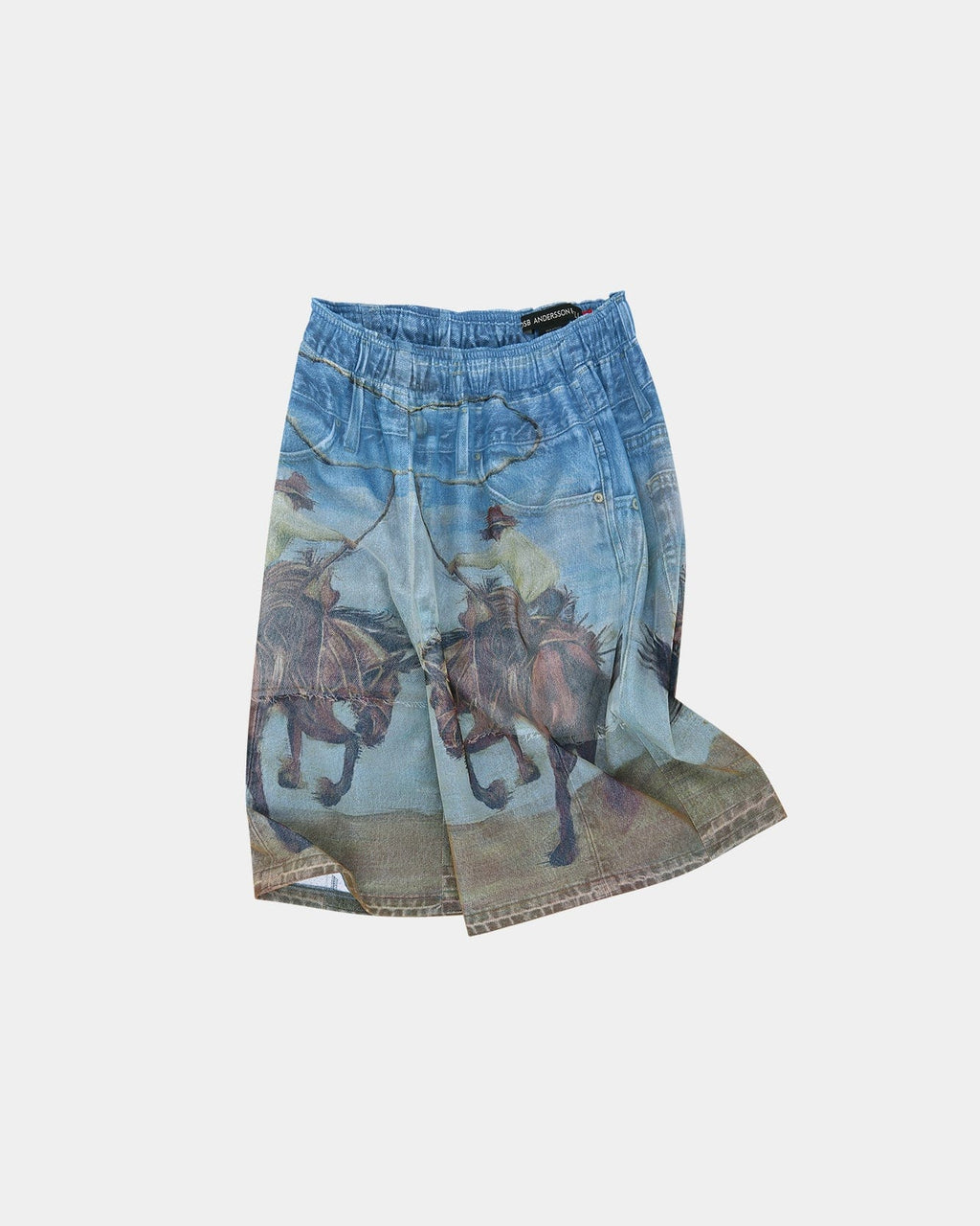 ■ANDERSSON BELL■ Unisex double layer printed mesh shorts a UNISEX DOUBLE LAYER PRINT MESH SHORTS apa819u(BLUE