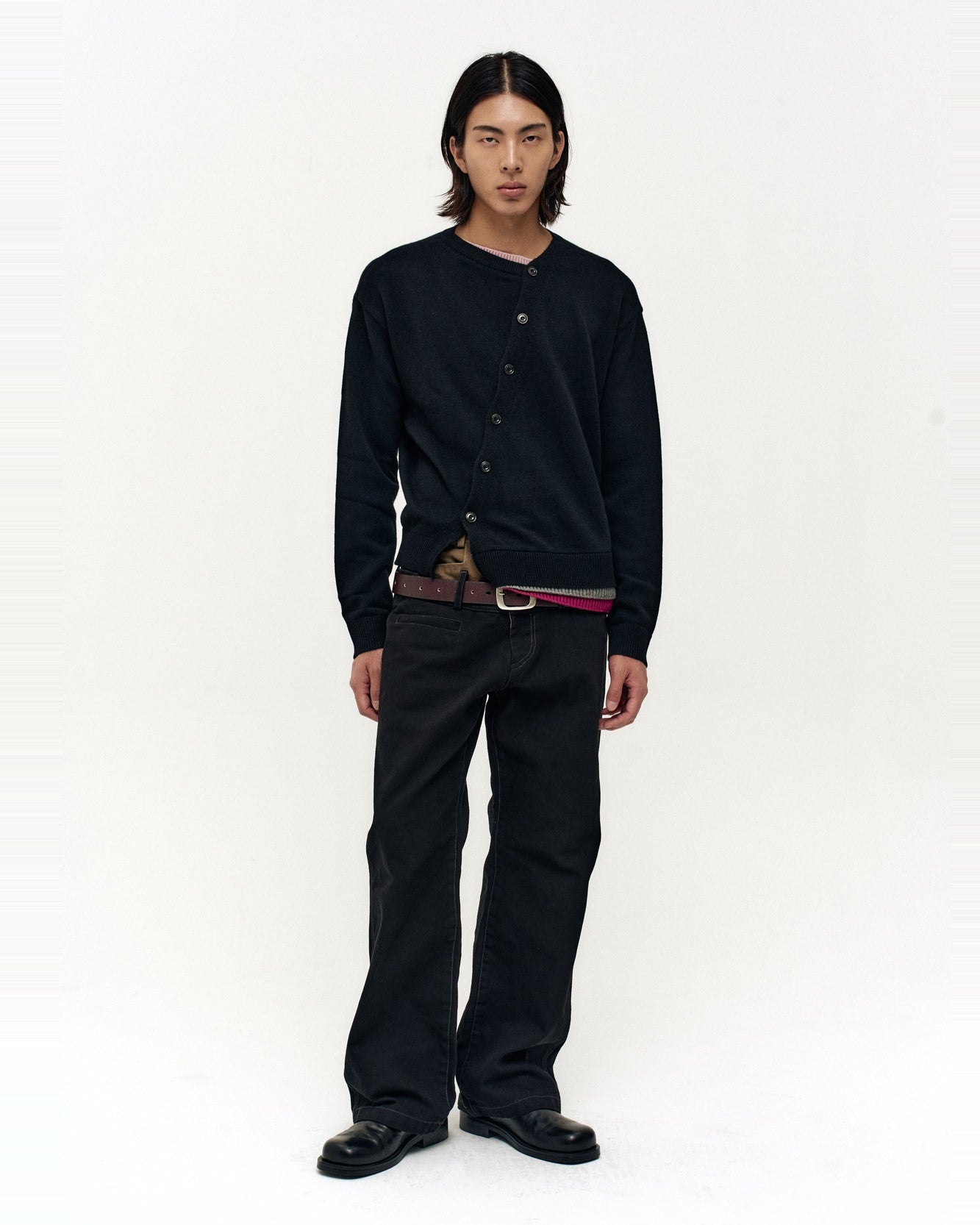 RESTOCK] LAYERED CARDIGAN atb1433m(BLACK) – Andersson Bell