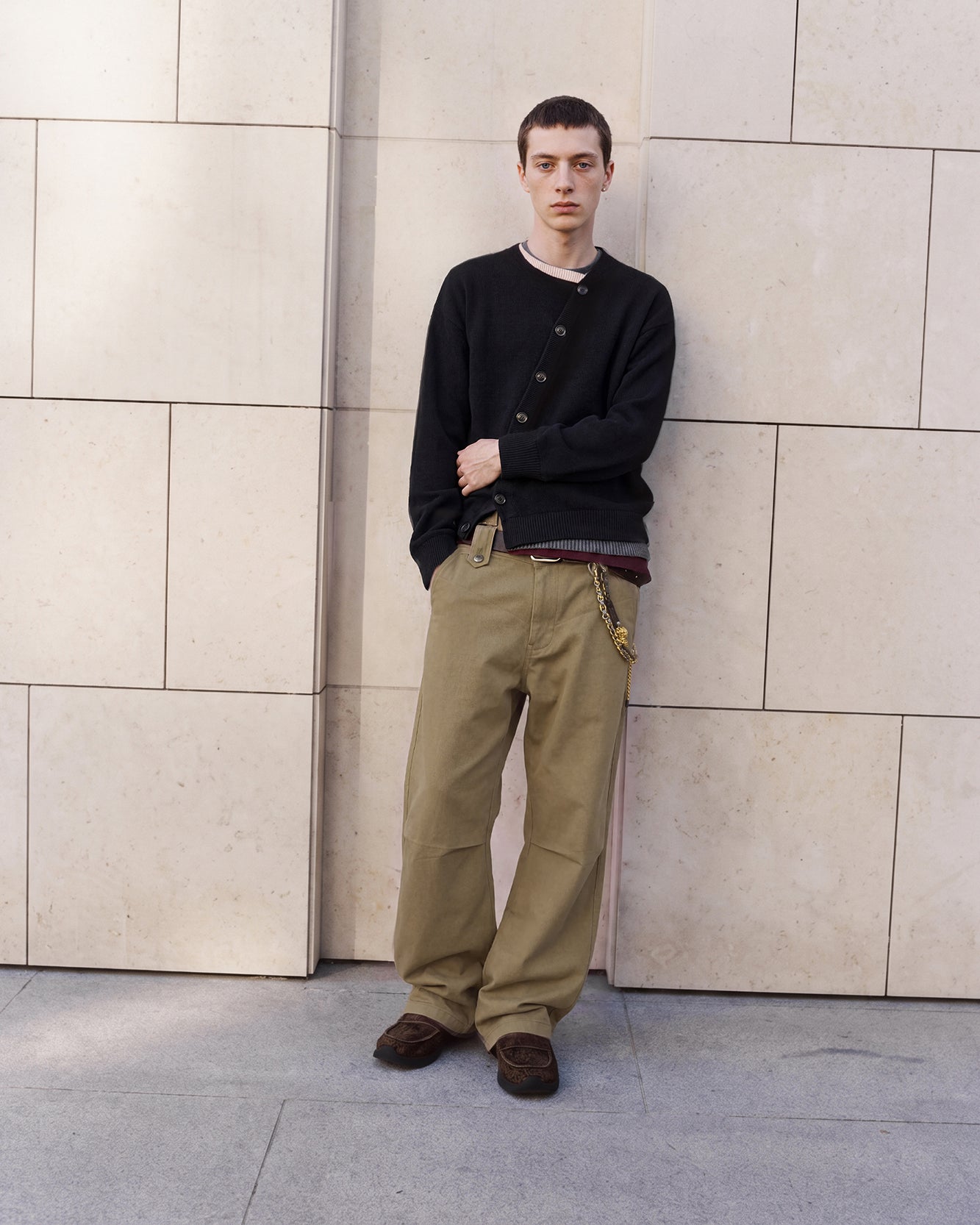 RESTOCK] LAYERED CARDIGAN atb1433m(BLACK) – Andersson Bell