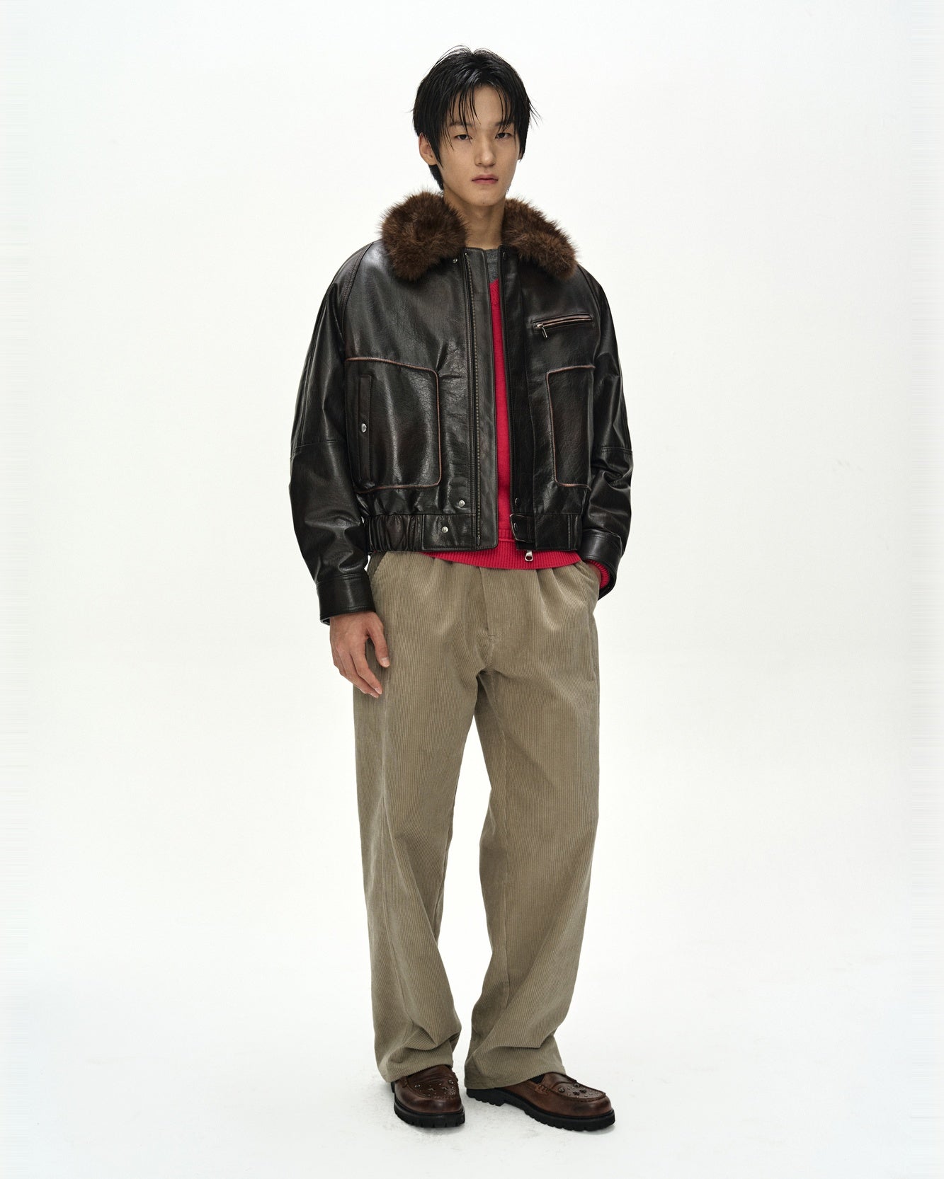 「joker」ANDERSSON BELLフィッシュテールパーカ BUFFALO LEATHER BOMBER JACKET (DARK BROWN) – Andersson Bell