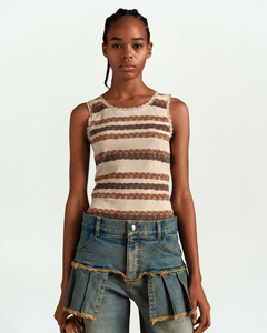 RESTOCK] HAIR BRAID STRIPE TANK TOP atb1263w(BEIGE) – Andersson Bell