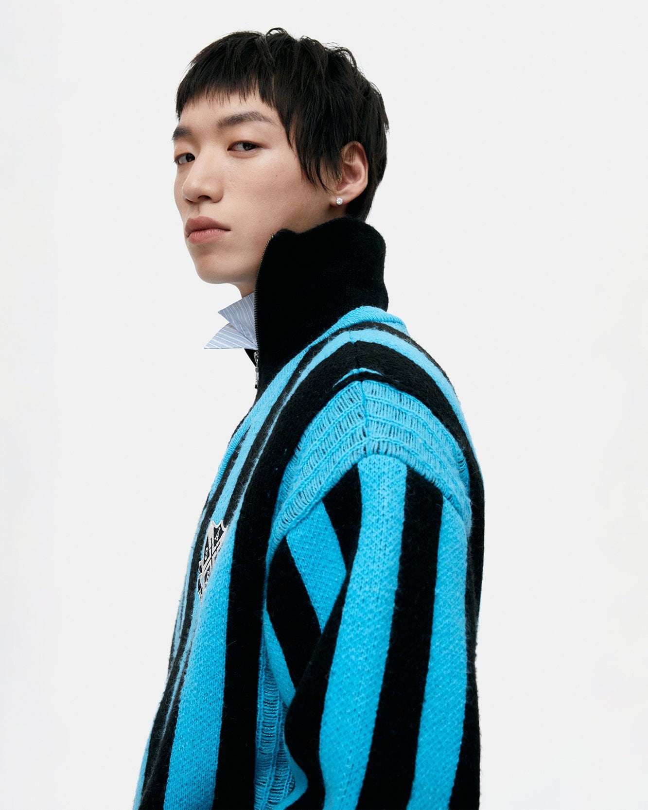 기타 ADSB HALF ZIP-UP EMBLEM SWEATER atb1370m(BLUE)