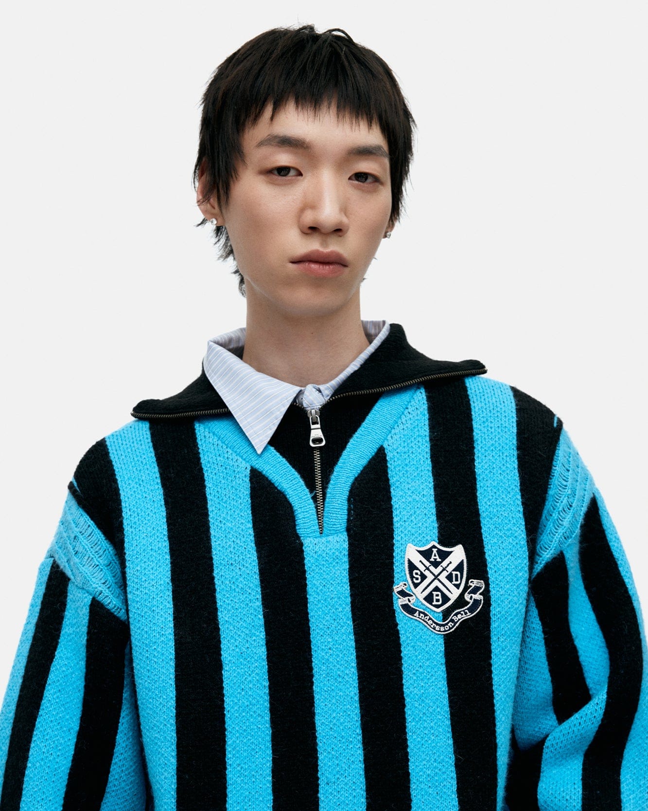 기타 ADSB HALF ZIP-UP EMBLEM SWEATER atb1370m(BLUE)