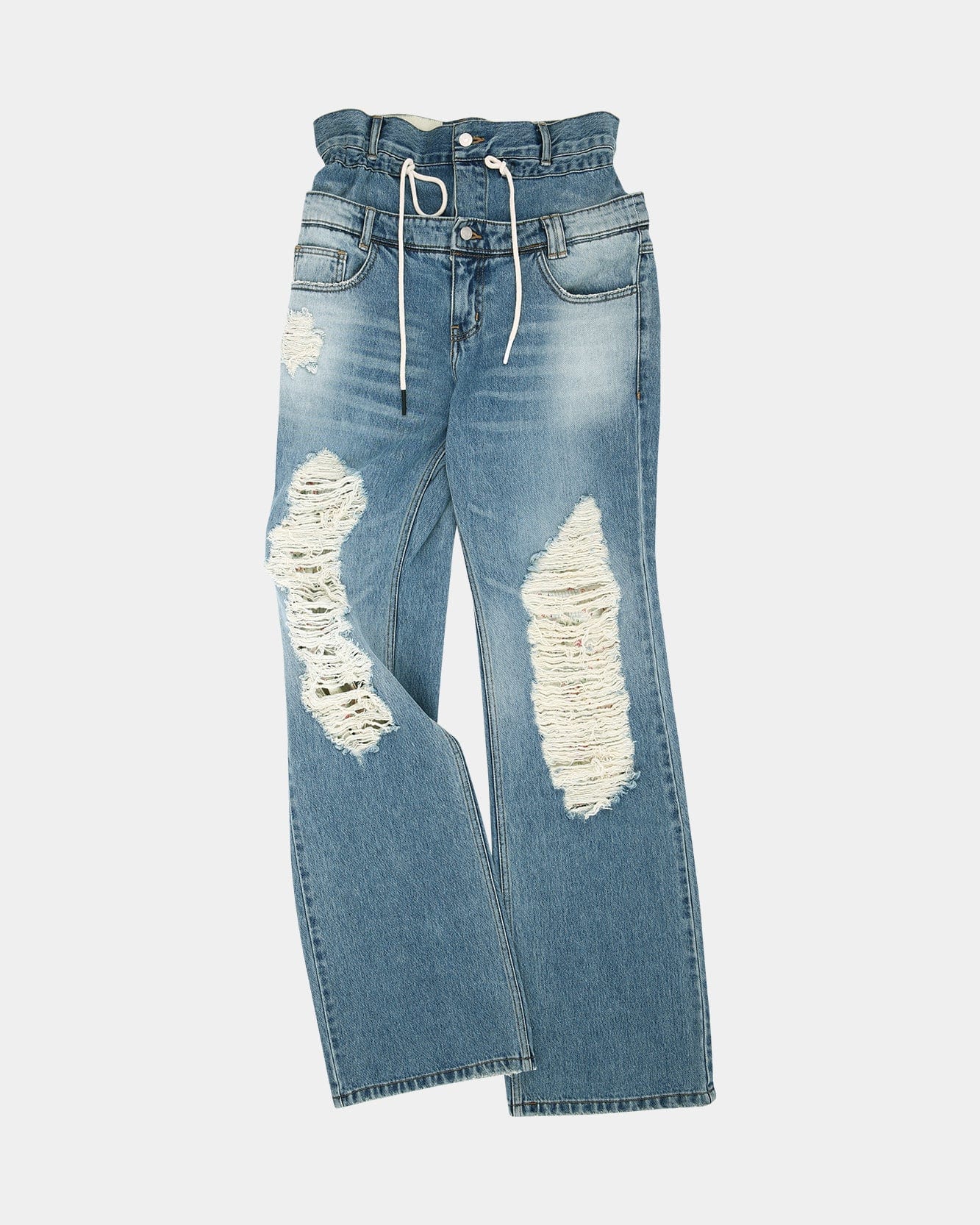 WOMEN) BERIA STRING DOUBLE WAIST JEANS apa668u(DUSTY BLUE