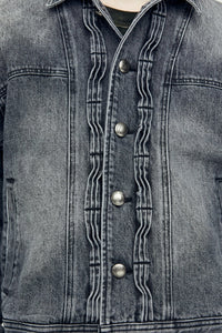 Andersson Bell 캐리오버 재촬영_WAVE DENIM BOMBER JACKET awa570m(WASHED BLACK)
