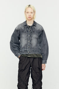 Andersson Bell 캐리오버 재촬영_WAVE DENIM BOMBER JACKET awa570m(WASHED BLACK)