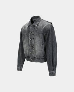 Andersson Bell 캐리오버 재촬영_WAVE DENIM BOMBER JACKET awa570m(WASHED BLACK)