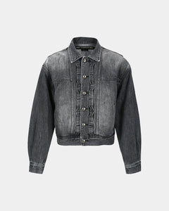 Andersson Bell 캐리오버 재촬영_WAVE DENIM BOMBER JACKET awa570m(WASHED BLACK)