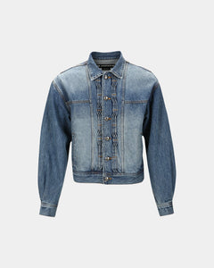 Andersson Bell 캐리오버 재촬영_WAVE DENIM BOMBER JACKET awa570m(WASHED BLUE)