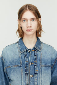 Andersson Bell 캐리오버 재촬영_WAVE DENIM BOMBER JACKET awa570m(WASHED BLUE)