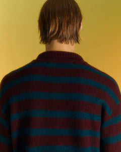 Andersson Bell ADSB STRIPE POLO SWEATER atb1018m(WINE/GREEN)