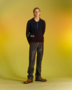 Andersson Bell ADSB STRIPE POLO SWEATER atb1018m(WINE/GREEN)