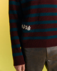 Andersson Bell ADSB STRIPE POLO SWEATER atb1018m(WINE/GREEN)