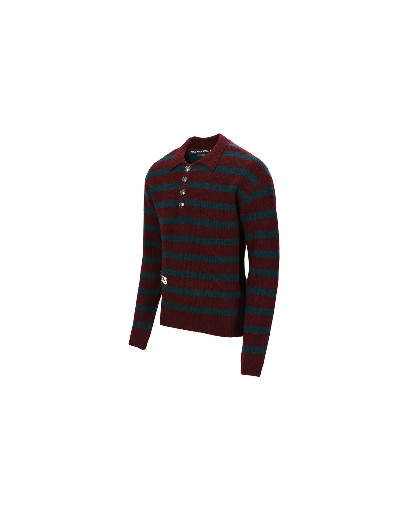 Andersson Bell ADSB STRIPE POLO SWEATER atb1018m(WINE/GREEN)