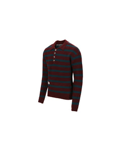 Andersson Bell ADSB STRIPE POLO SWEATER atb1018m(WINE/GREEN)