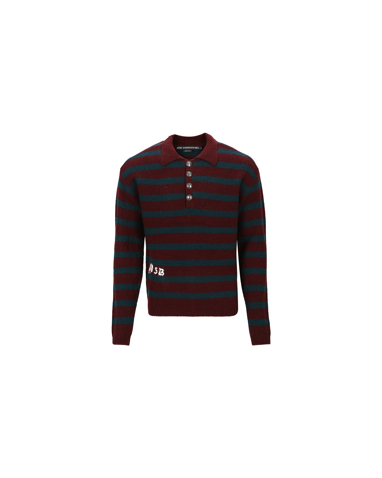Andersson Bell ADSB STRIPE POLO SWEATER atb1018m(WINE/GREEN)