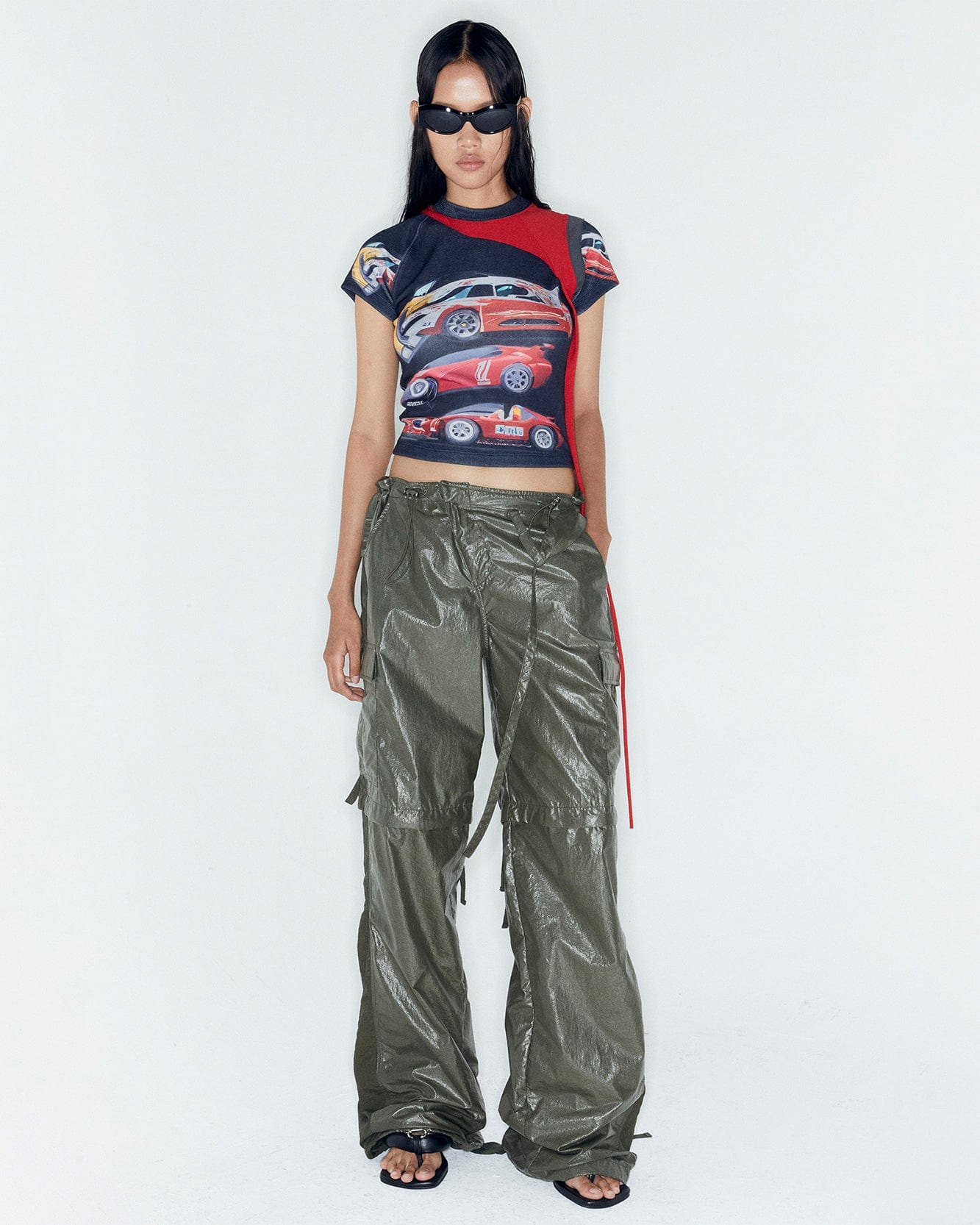 ottolinger anderssonbell Tシャツ トップス ADSB X OTTOLINGER CAR PRINTED JERSEY TOP atb1212w(BLACK