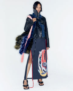 Andersson Bell ADSB X OTTOLINGER DENIM FAUX LEATHER JACKET awa668w(BLACK)