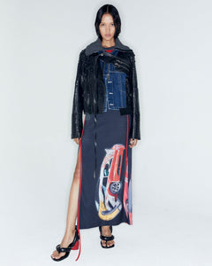 Andersson Bell ADSB X OTTOLINGER DENIM FAUX LEATHER JACKET awa668w(BLACK)