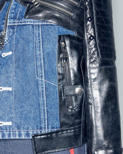 Andersson Bell ADSB X OTTOLINGER DENIM FAUX LEATHER JACKET awa668w(BLACK)