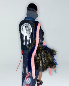 Andersson Bell ADSB X OTTOLINGER DENIM FAUX LEATHER JACKET awa668w(BLACK)