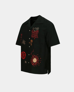 Andersson Bell APRIL EMBROIDERY OPEN COLLAR SHIRTS atb1054m(BLACK)