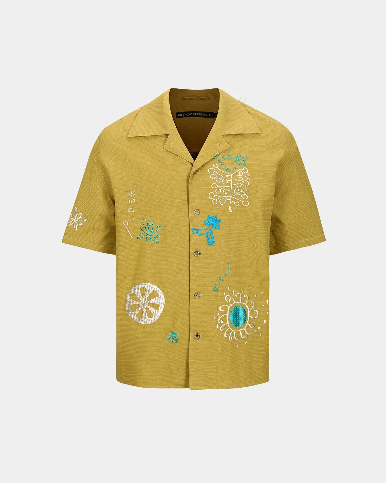 Andersson Bell APRIL EMBROIDERY OPEN COLLAR SHIRTS atb1054m(YELLOW)