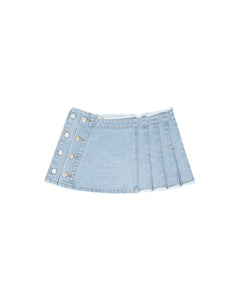 Andersson Bell APRON WRAP PLEATS DENIM SKIRT apa606w(WASHED BLUE)