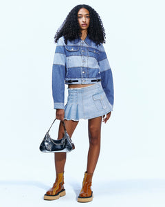 Andersson Bell APRON WRAP PLEATS DENIM SKIRT apa606w(WASHED BLUE)