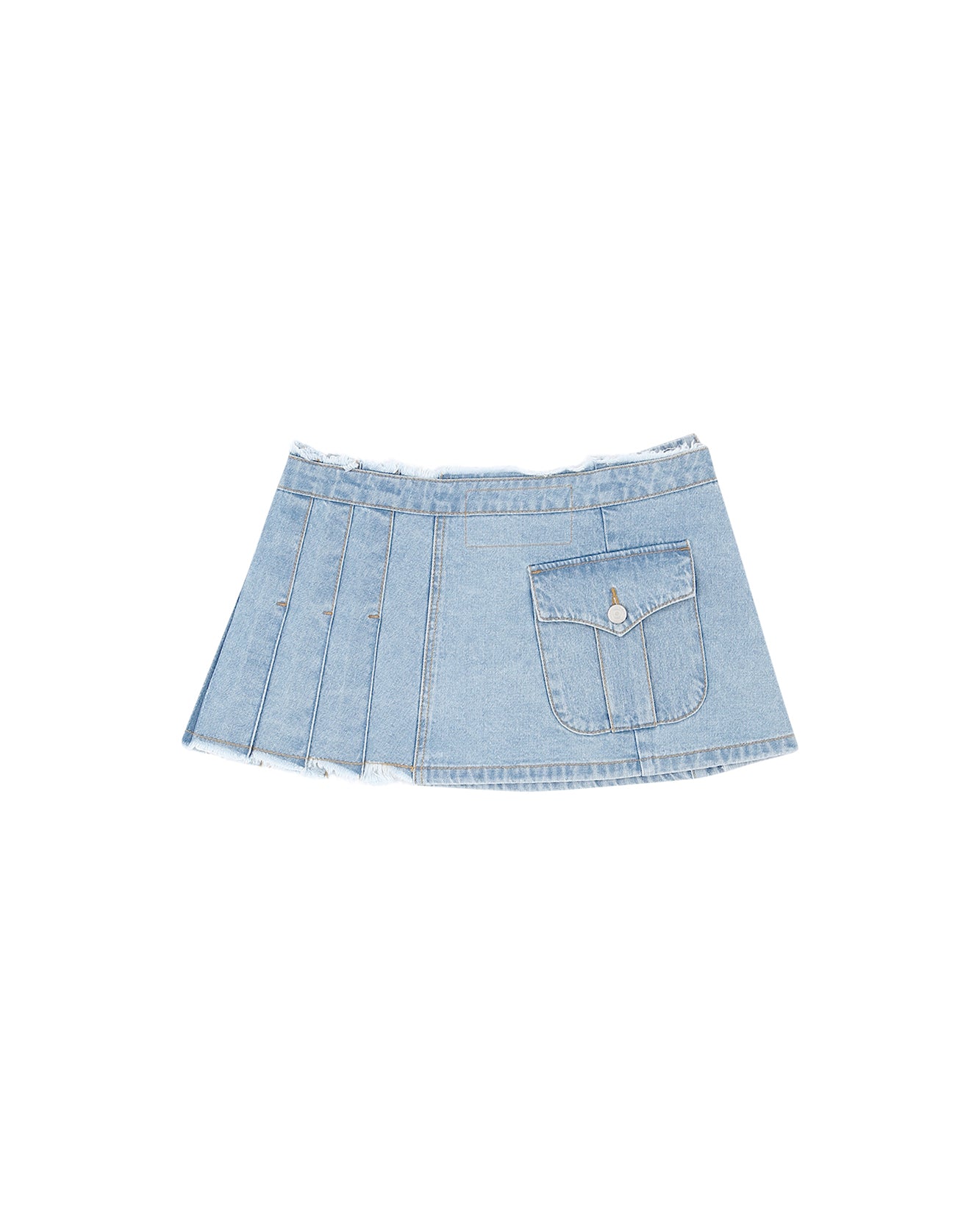 Andersson Bell APRON WRAP PLEATS DENIM SKIRT apa606w(WASHED BLUE)