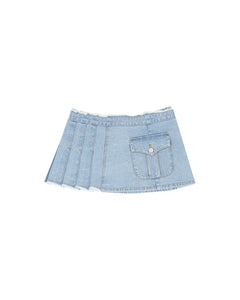 Andersson Bell APRON WRAP PLEATS DENIM SKIRT apa606w(WASHED BLUE)