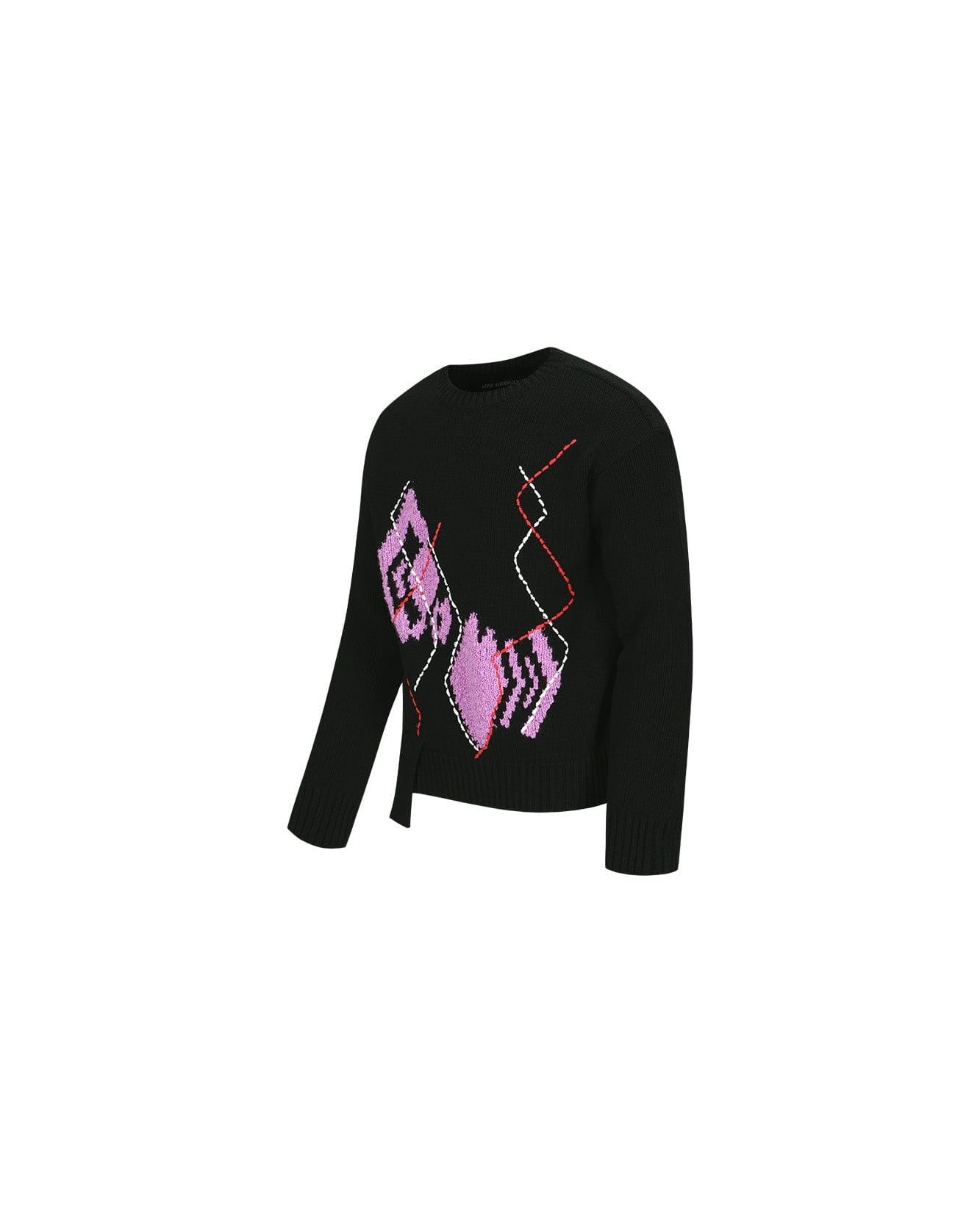 Andersson Bell ARGYLE CREW-NECK SWEATER atb1025m(BLACK)