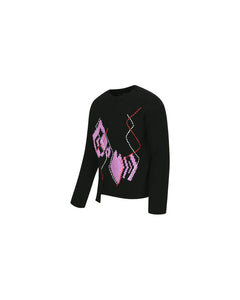 Andersson Bell ARGYLE CREW-NECK SWEATER atb1025m(BLACK)
