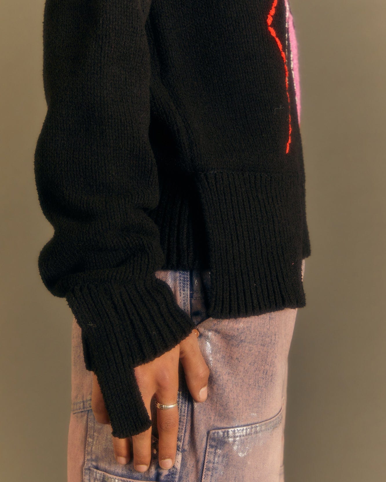 Andersson Bell ARGYLE CREW-NECK SWEATER atb1025m(BLACK)