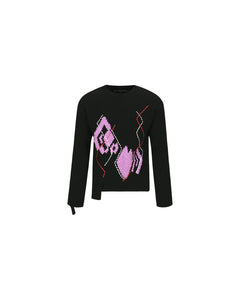 Andersson Bell ARGYLE CREW-NECK SWEATER atb1025m(BLACK)