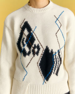 Andersson Bell ARGYLE CREW-NECK SWEATER atb1025m(ECRU)