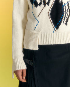 Andersson Bell ARGYLE CREW-NECK SWEATER atb1025m(ECRU)
